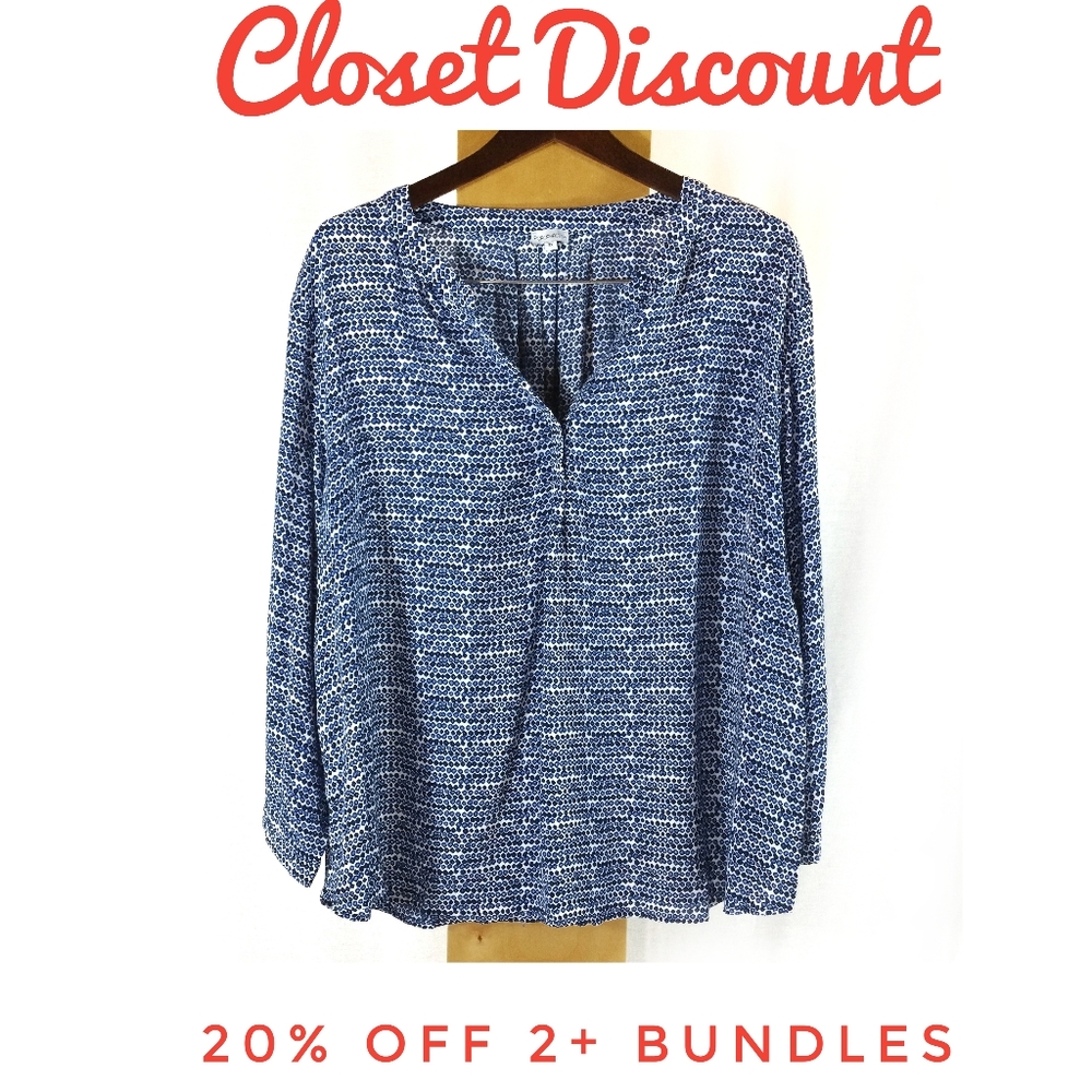 Paraphrase 3X Abstract Dot Peasant Blouse (A)